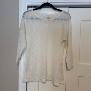 Ann Taylor LOFT Ivory Textured Knit Top